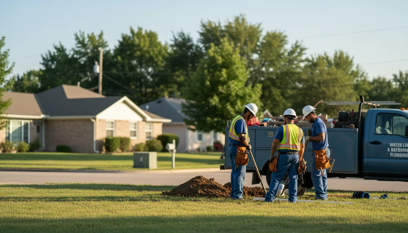 Residential water line and bathroom plumbing service in Oliver, PA